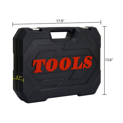 Tool Set Socket And Ratchet Wrench Toolbo 71 Pieces Toolbox Universal Home Car Repair Tool Set For Men Homeowners Diy Enthusiasts And Mechanics - Black