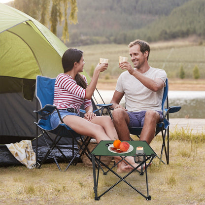 Portable Folding Camping Table with Cup Holders & Carry Bag
