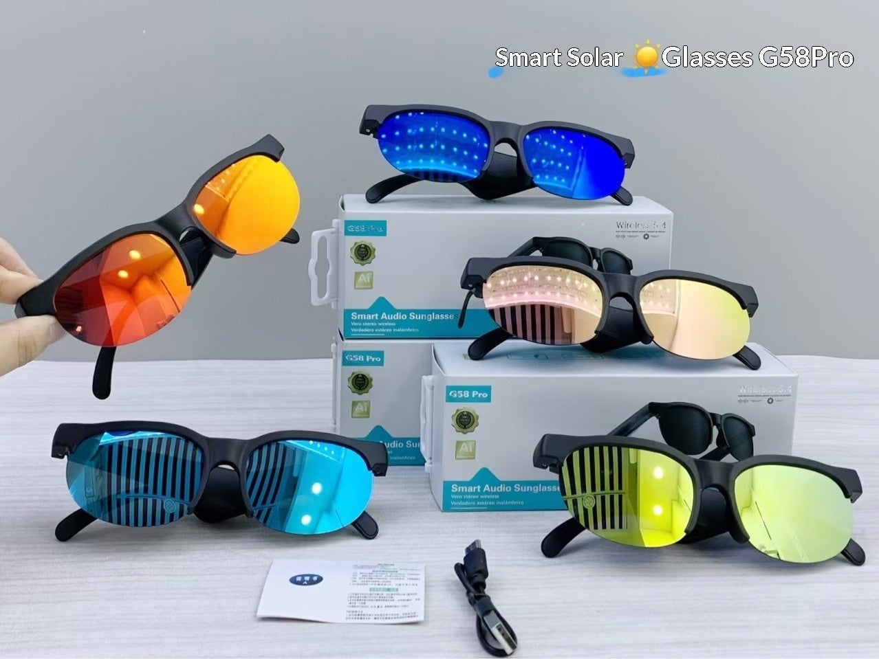 AI-Powered Bluetooth Earphone Glasses for Smart Translation and Clear Communication
