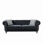 Chesterfield Upholstery Fabric Sofa With Roll Armrest & Nailhead
