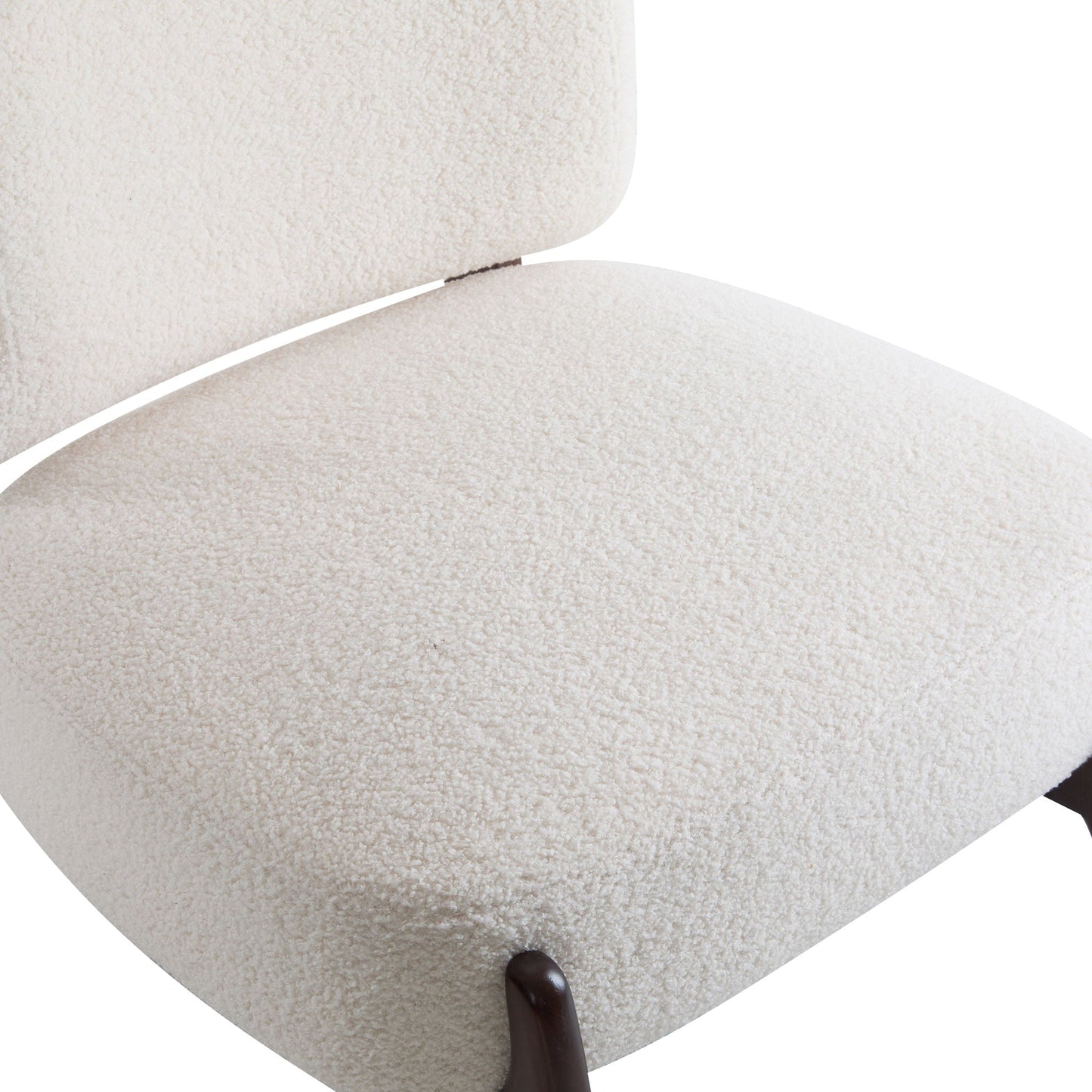 Modern Boucle Lounge Chair With Solid Wood Frame