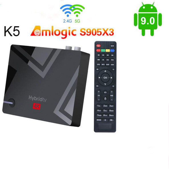 Android 9.0 Mecool K5 Amlogic S905X3 DVB-S2 DVB-T2 DVB-C Box