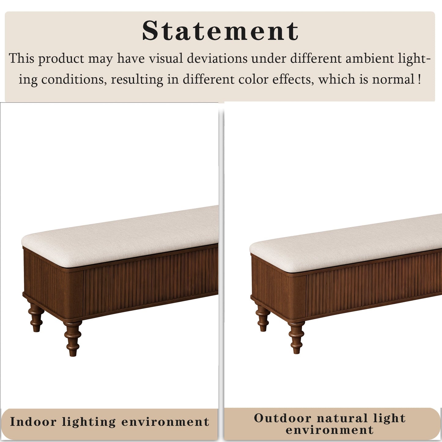 50.8-Inch Multi-Functional Storage Ottoman Bench