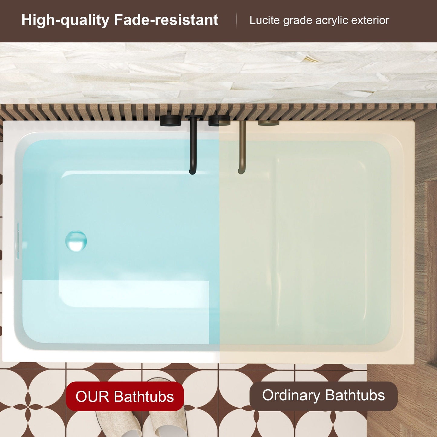 Gloss Freestanding Bathtub With Built In Seat