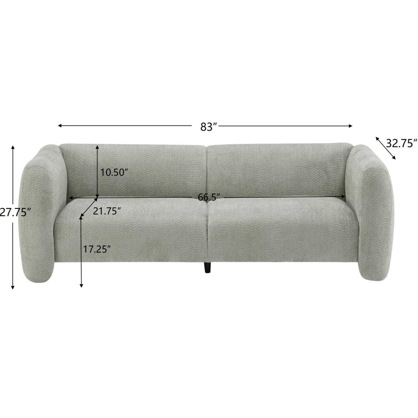 Tonson 83" 3-Seater Boucle Sofa with Wave Design