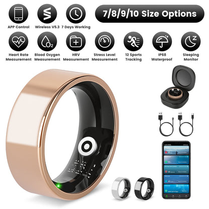 Smart Ring Health Tracker with Sleep & Fitness Monitoring