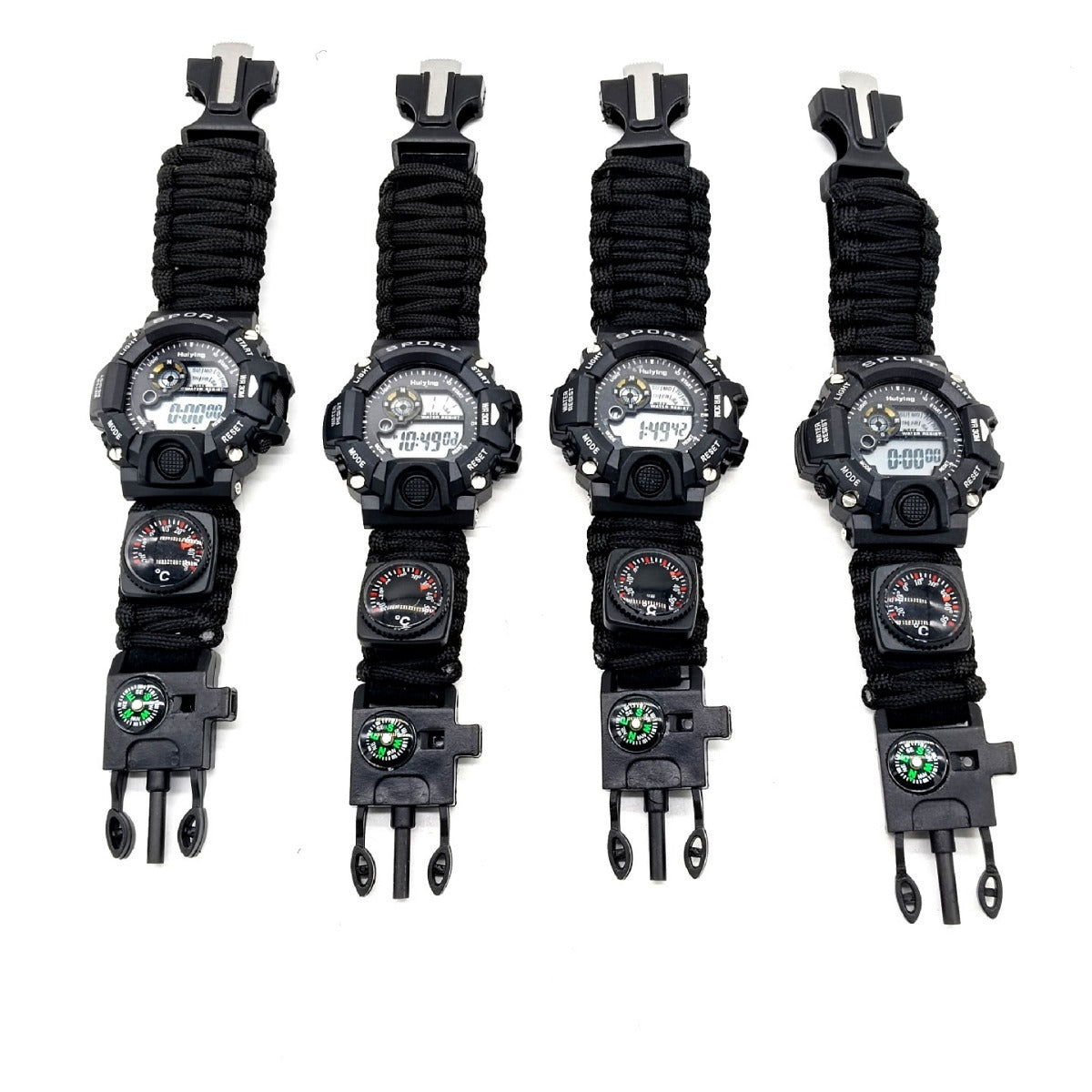 Multifunctional Outdoor Survival Paracord Adjustable Waterproof Watch For Camping