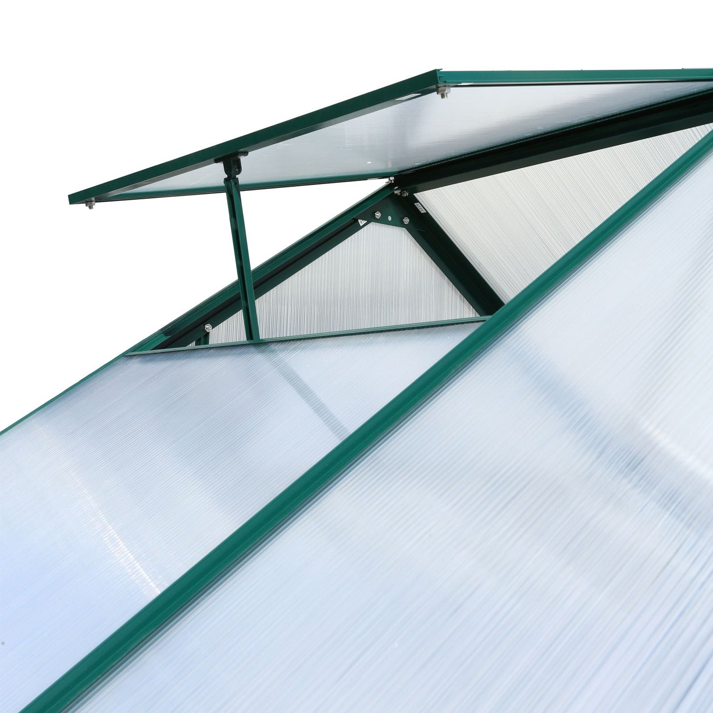Polycarbonate house, Heavy Duty Outdoor Aluminum Walk-In House Kit With Rain Gutter, Vent And Door For Backyard Garden