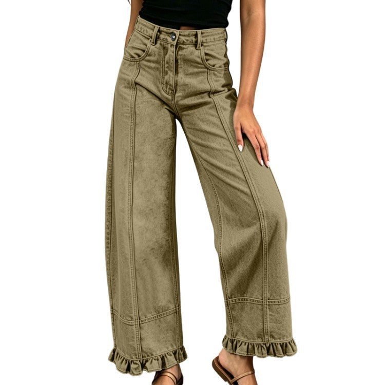 New Stylish Casual Loose-fit Wide-leg Denim Pants For Women