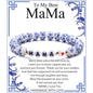Blue and White Porcelain MAMA Beaded Bracelet
