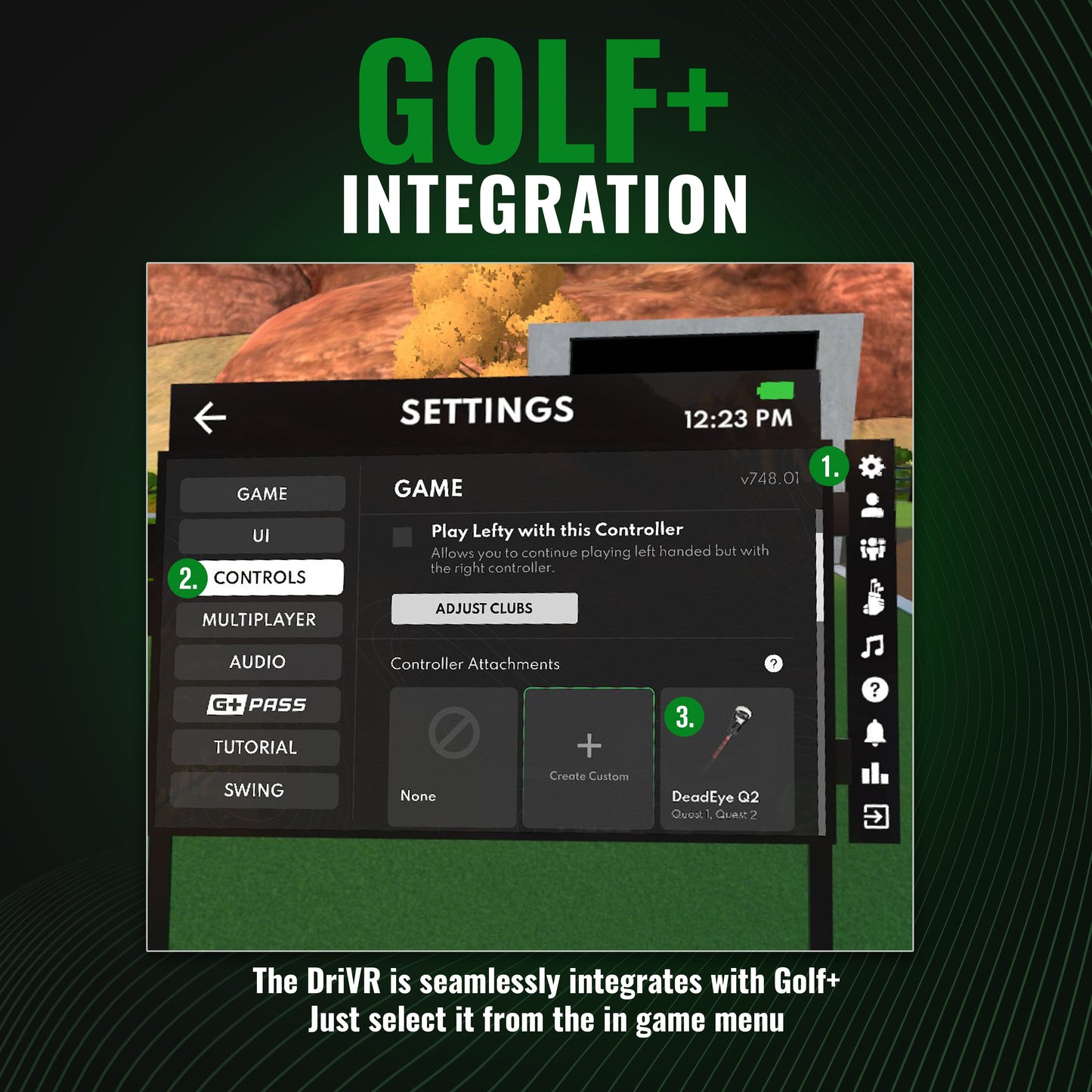 DriVR - VR Golf Club Handle Accessory - Rift S, Meta Quest / Quest 2