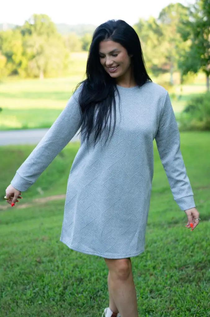 Mini Dress - Textured H-Line - Daily Women's