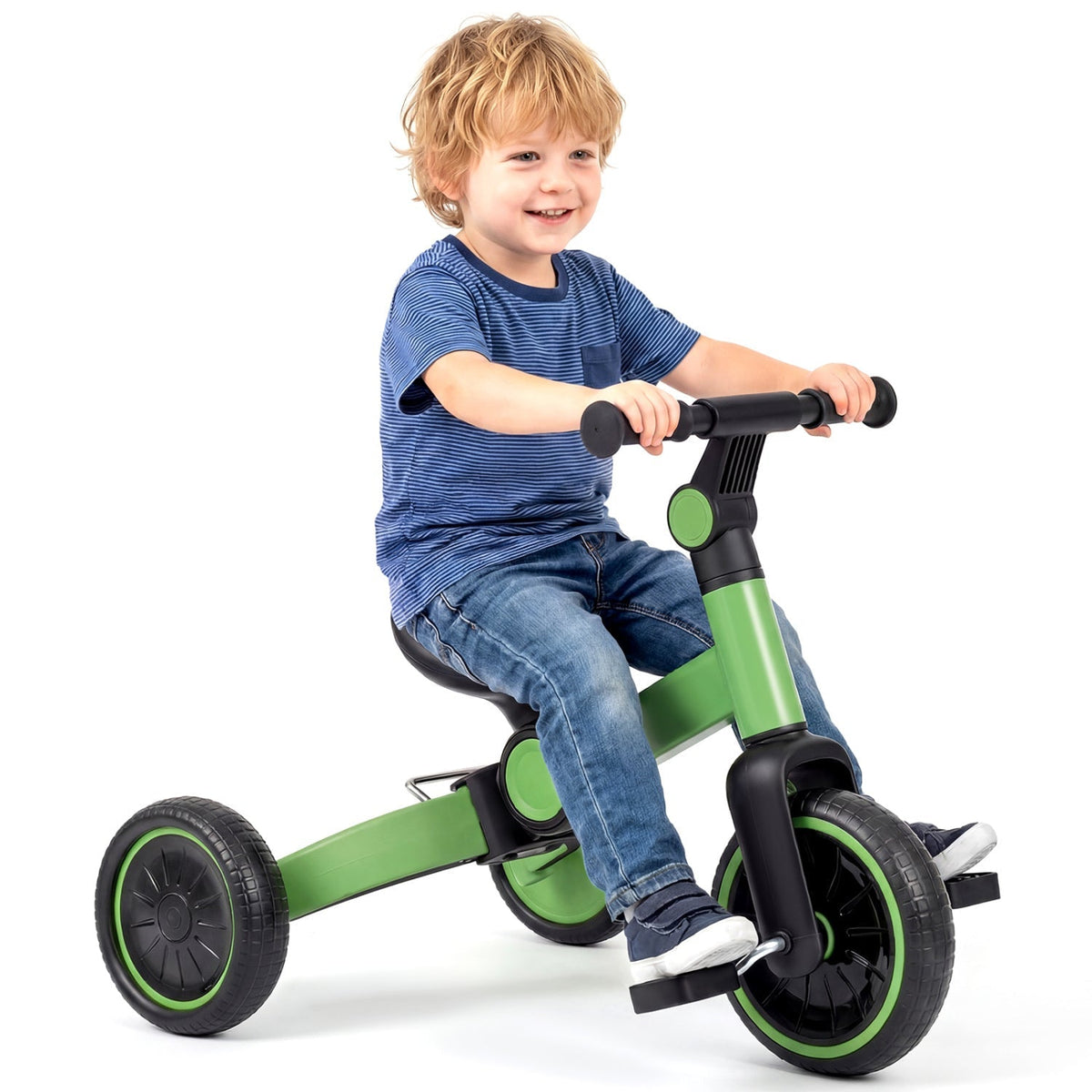 5-In-1 Toddler Bike Kids Balance Bike with Removable Pedals