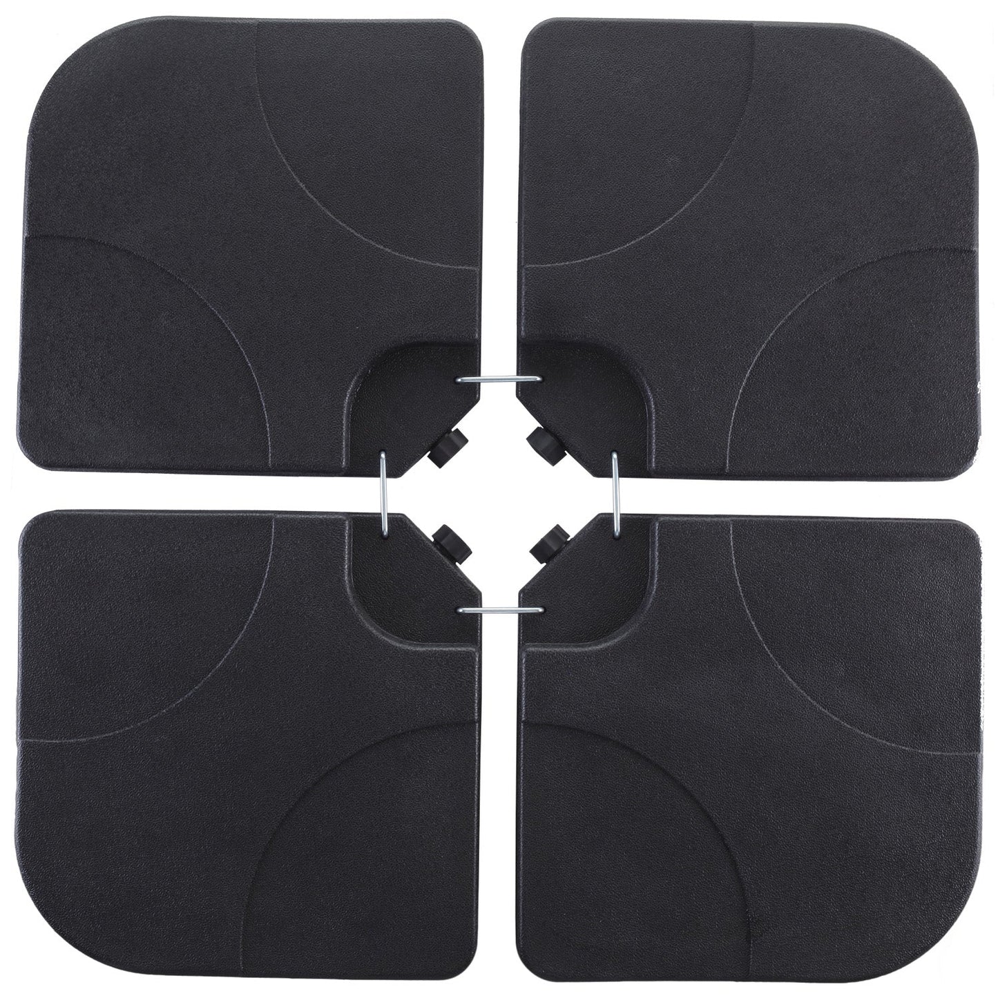 Ainfox 220 lb Weighted Umbrella Base Fillable Patio Umbrella Stand Waterproof Holder 4 Pack Weights Black