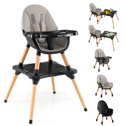 5-in-1 Baby Wooden Convertible High Chair