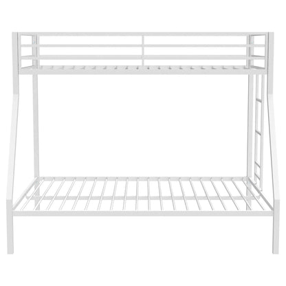 Alevera Metal Twin Over Full Bunk Bed with Ladder White