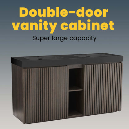 Galan 60" Smoked Oak Bathroom Vanity
