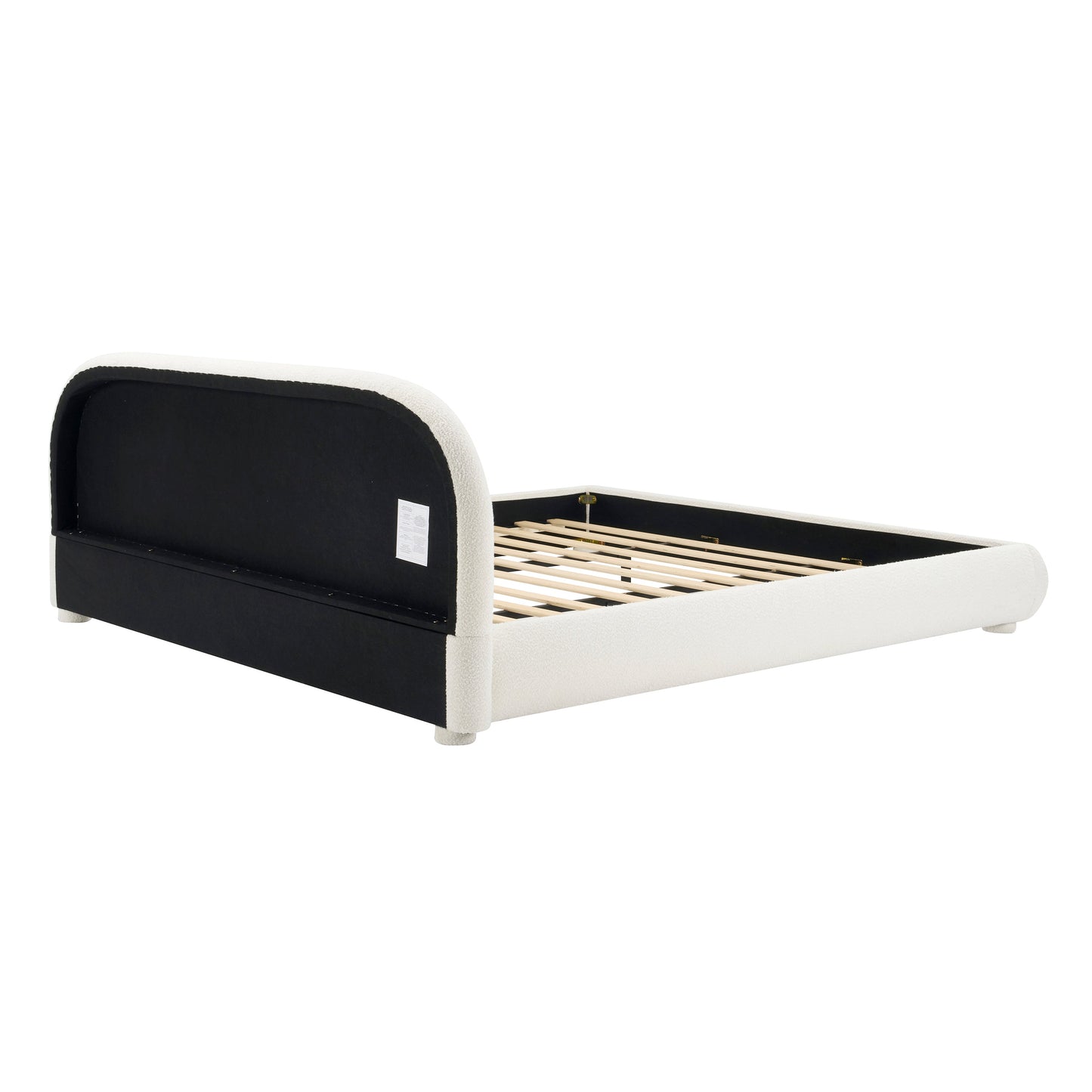Cream Style Fabric Upholstered Bed, Simple Modern Bedroom King