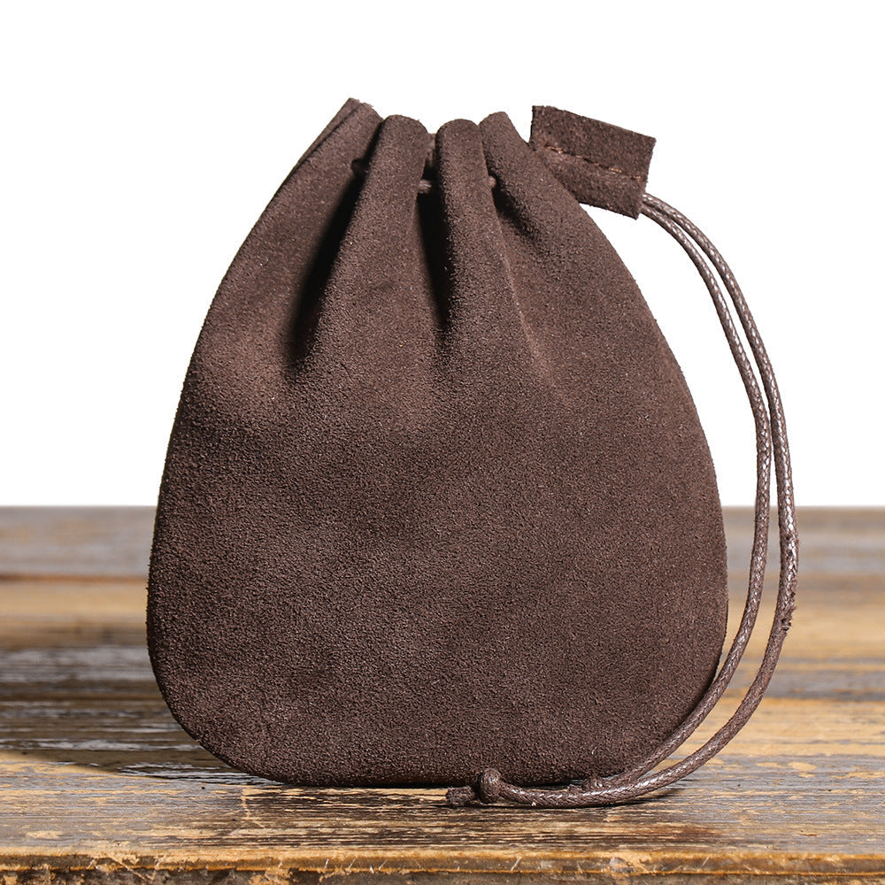 First-layer Cowhide Braided Drawstring Storage Pouch, A Wallet Thats Both Vintage And Stylish