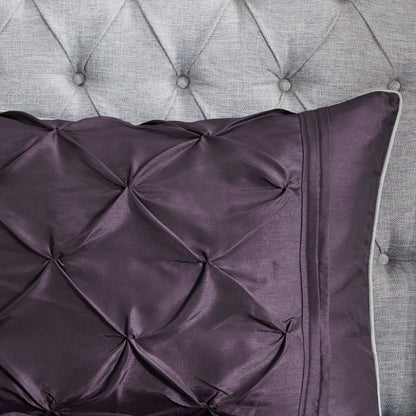7 Piece Tufted Comforter Set Plum Queen