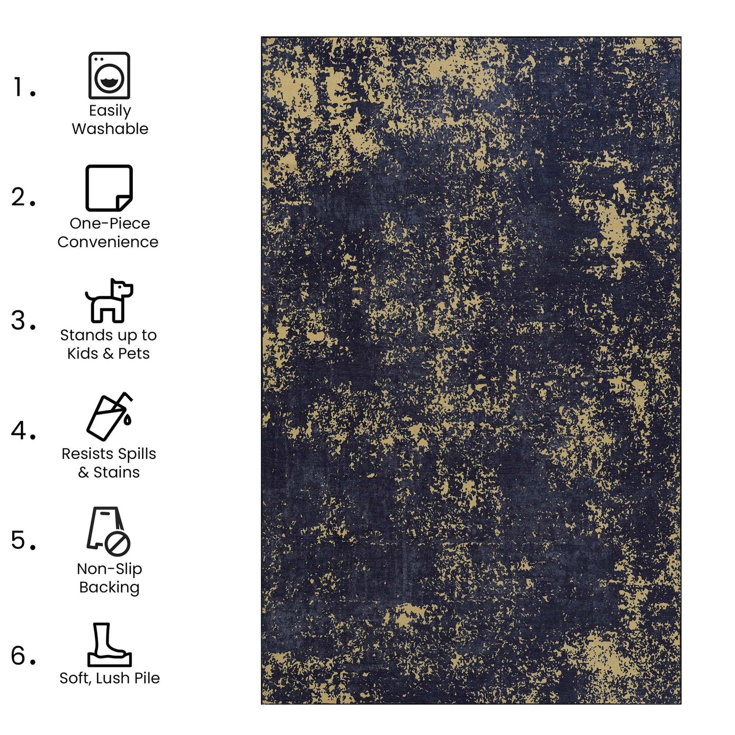 Maval - Stunning Washable Runner Rug