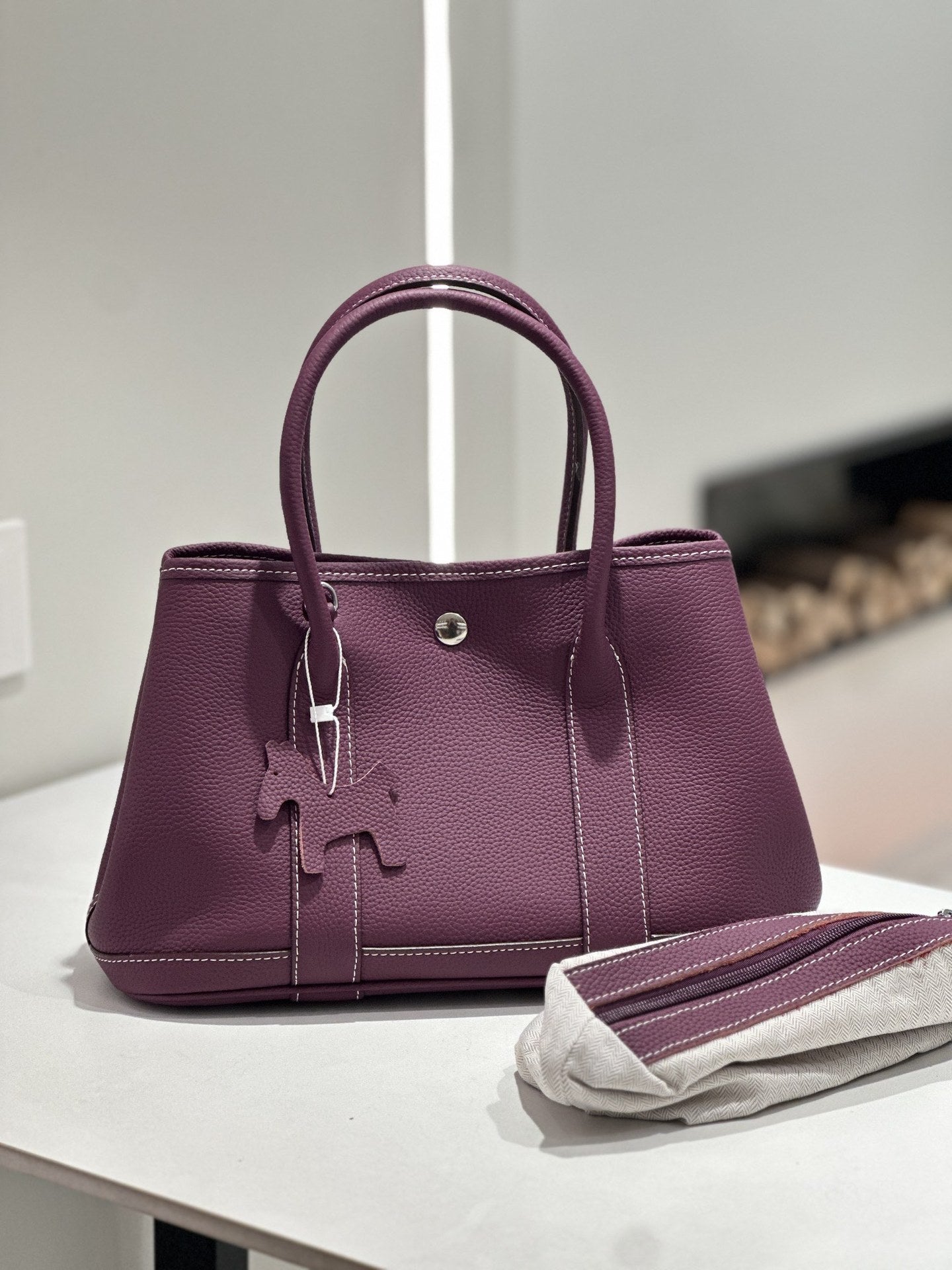 Foreign Trade Genuine Leather Women's Bag, Top Layer Cowhide Garden Bag 30cm, Genuine Leather Fashion Handbag, Large Capacity Commuter Tote Bag