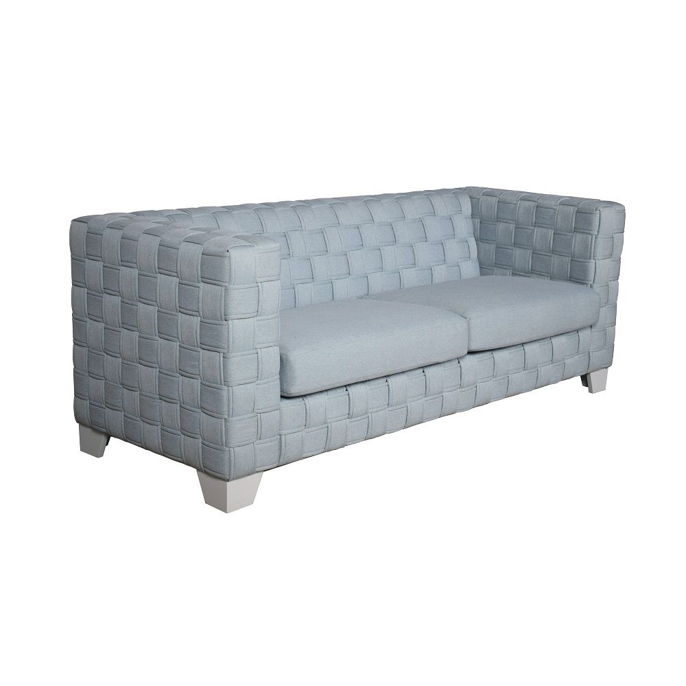 Saree - Sofa - Light Teal Chenille & White