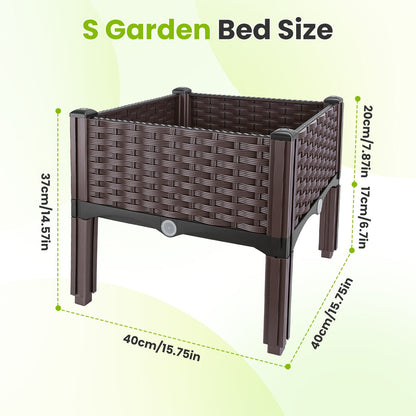 Elevated Raised Garden Bed with Self-Watering System