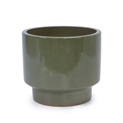 3 Pieces Ceramic Flowerpot Set - Antique Light Green