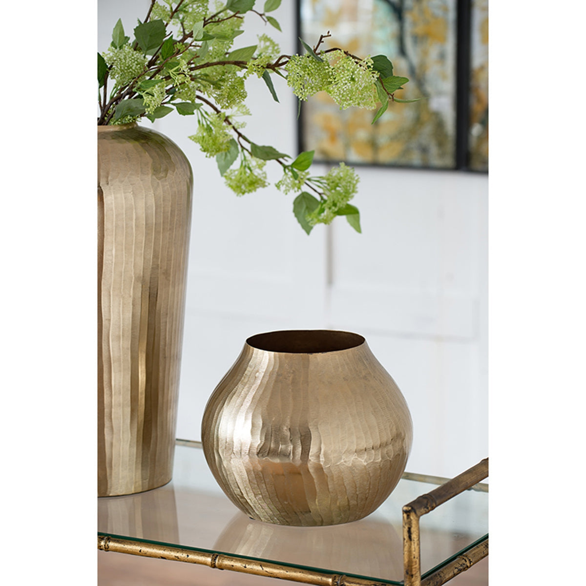11x11x9" Aluminum Chisel Flower Vase