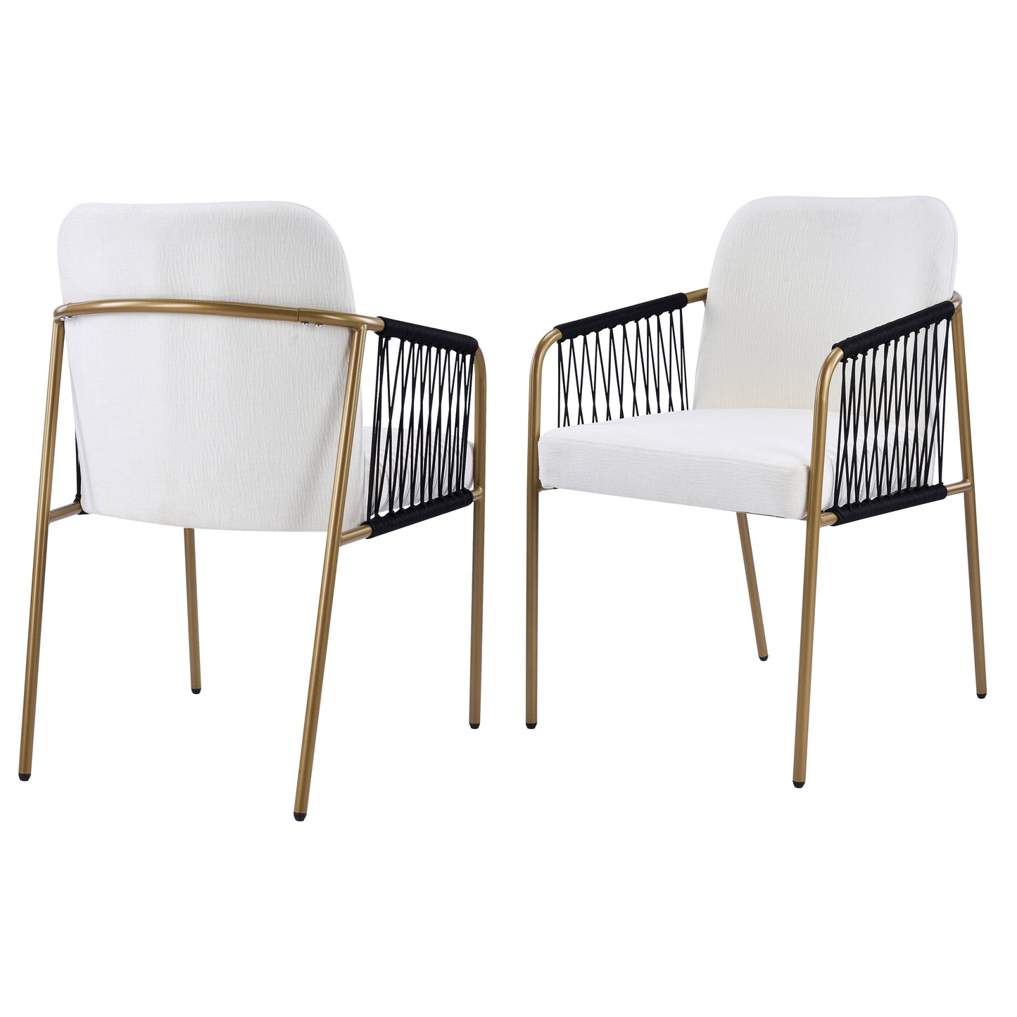 Modern Glam Upholstered Dining Chairs (Set of 2)