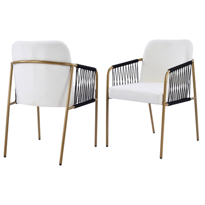 Modern Glam Upholstered Dining Chairs (Set of 2)