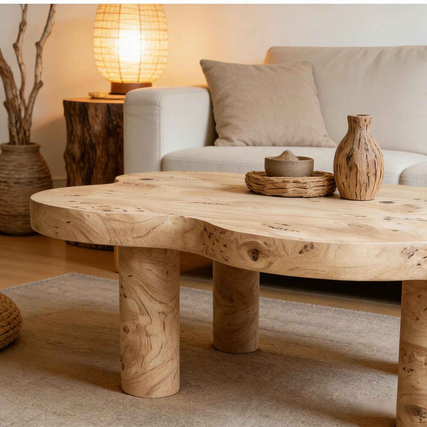 Cloud Shaped Coffee Table With 4 Round Legs