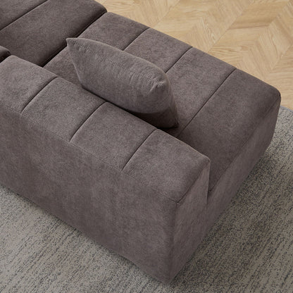 Modular Sectional Sofa With 2 Pillows, Symmetrical Design