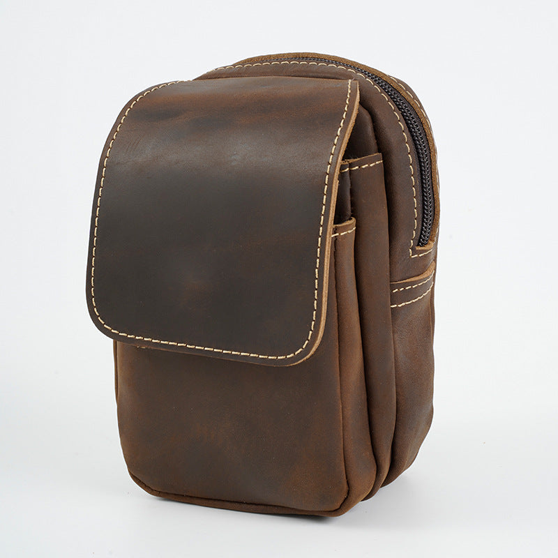 Genuine Leather Mens Cowhide Durable Work Belt-Powered Bag
