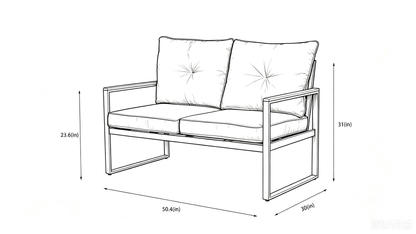 Oversized Steel Outdoor Conversation Set