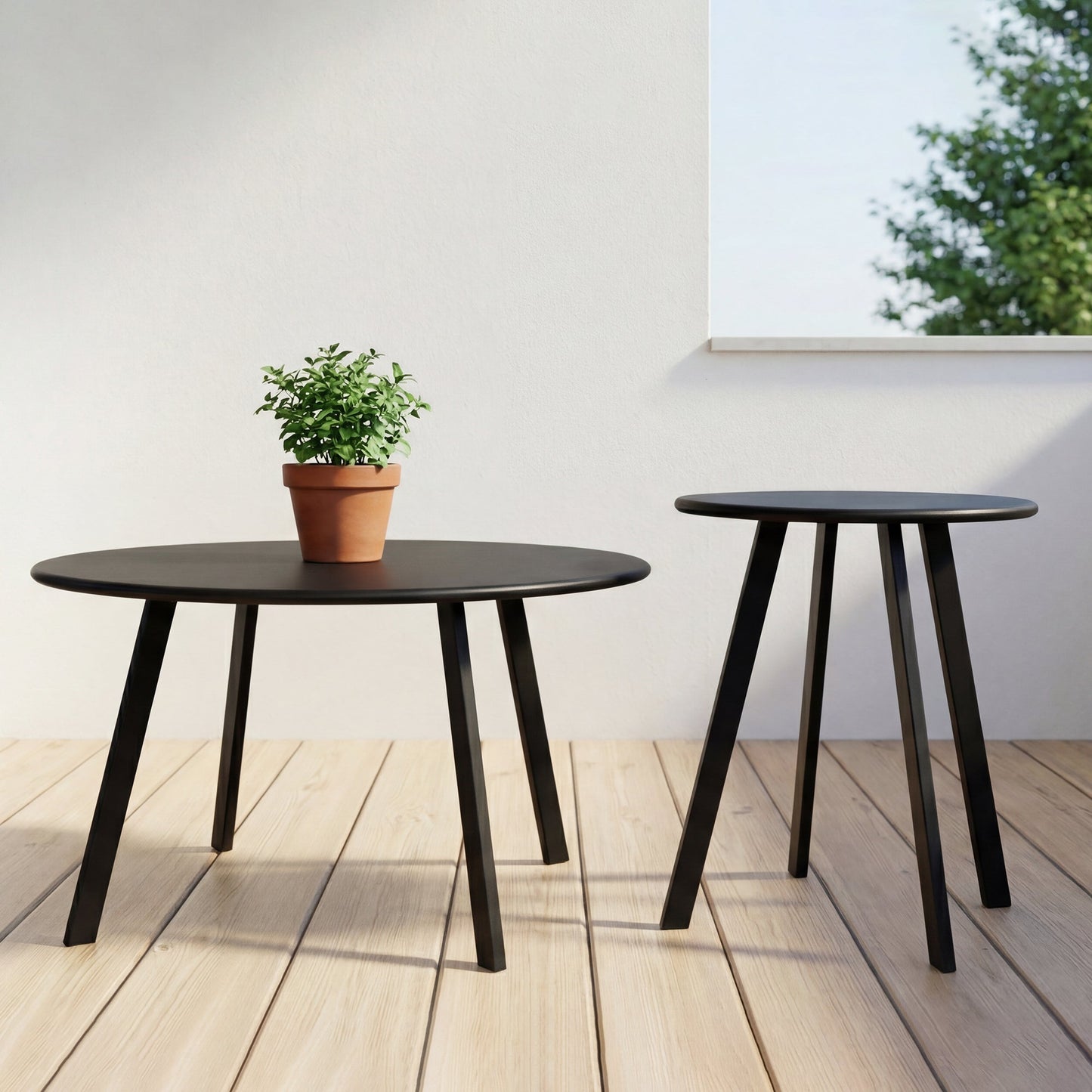 2-Piece Round Nesting Coffee Table Set, Modern