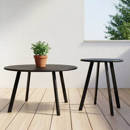 2-Piece Round Nesting Coffee Table Set, Modern
