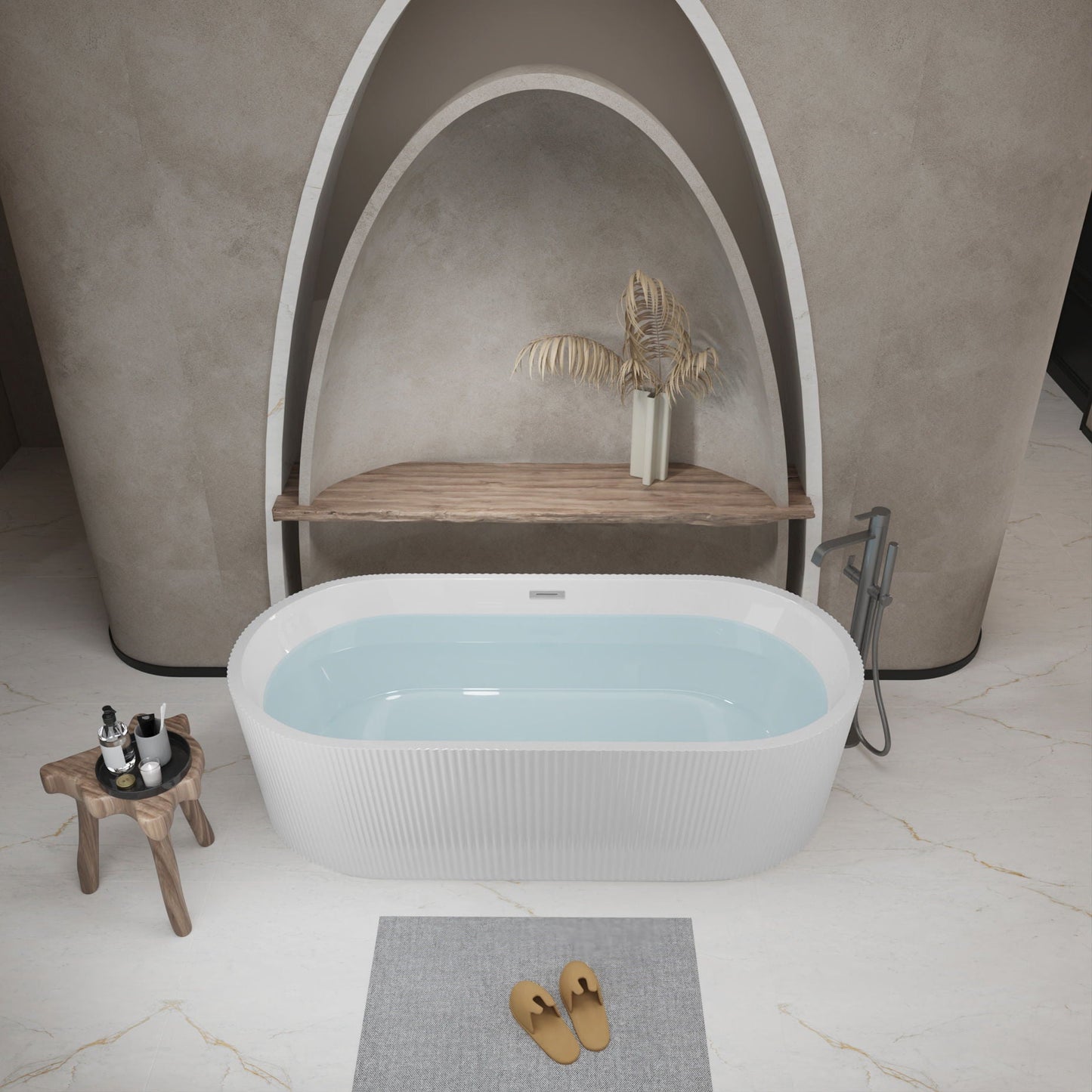 Linear Freestanding Soaker Tub