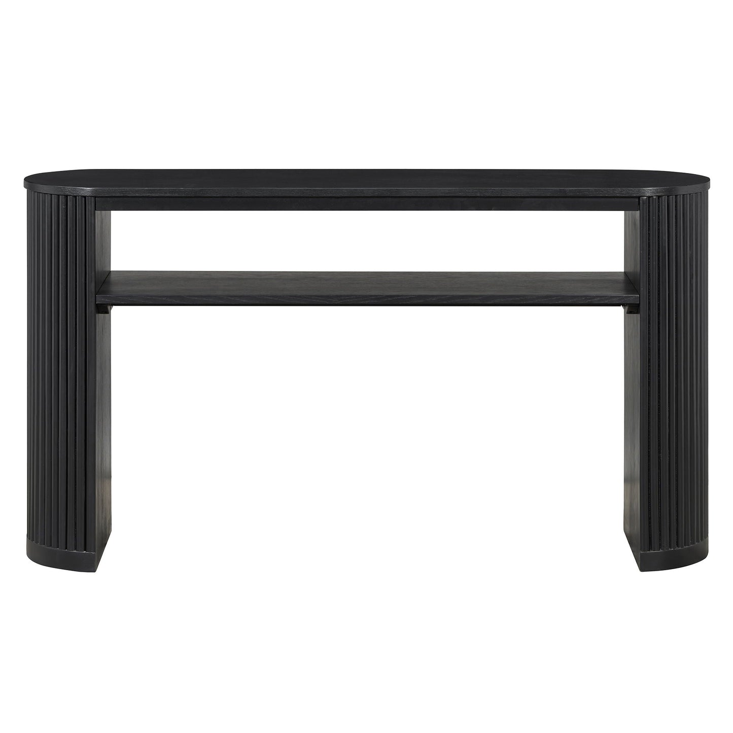 Console Table With Fluted Legs, Open Shelf