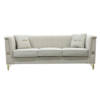 Modern Velvet Upholstered Sofa Set of 2