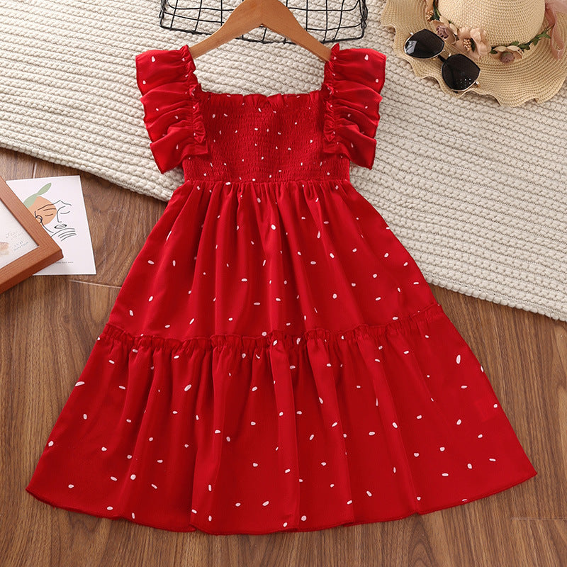 New Korean Version Of The Popular Children's Skirt Short-sleeved Princess Skirt
