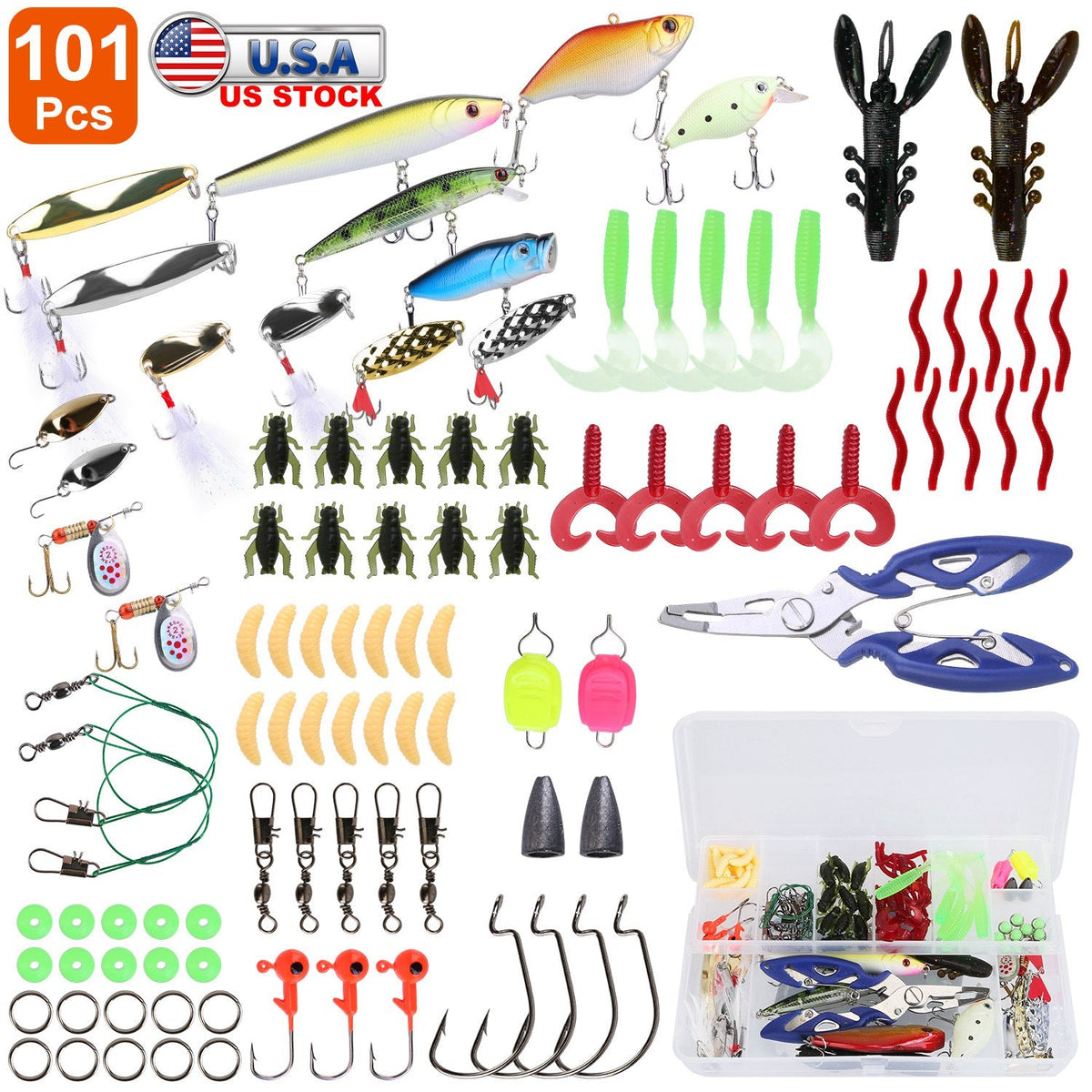 GBruno 101Pcs Fishing Lures Kit