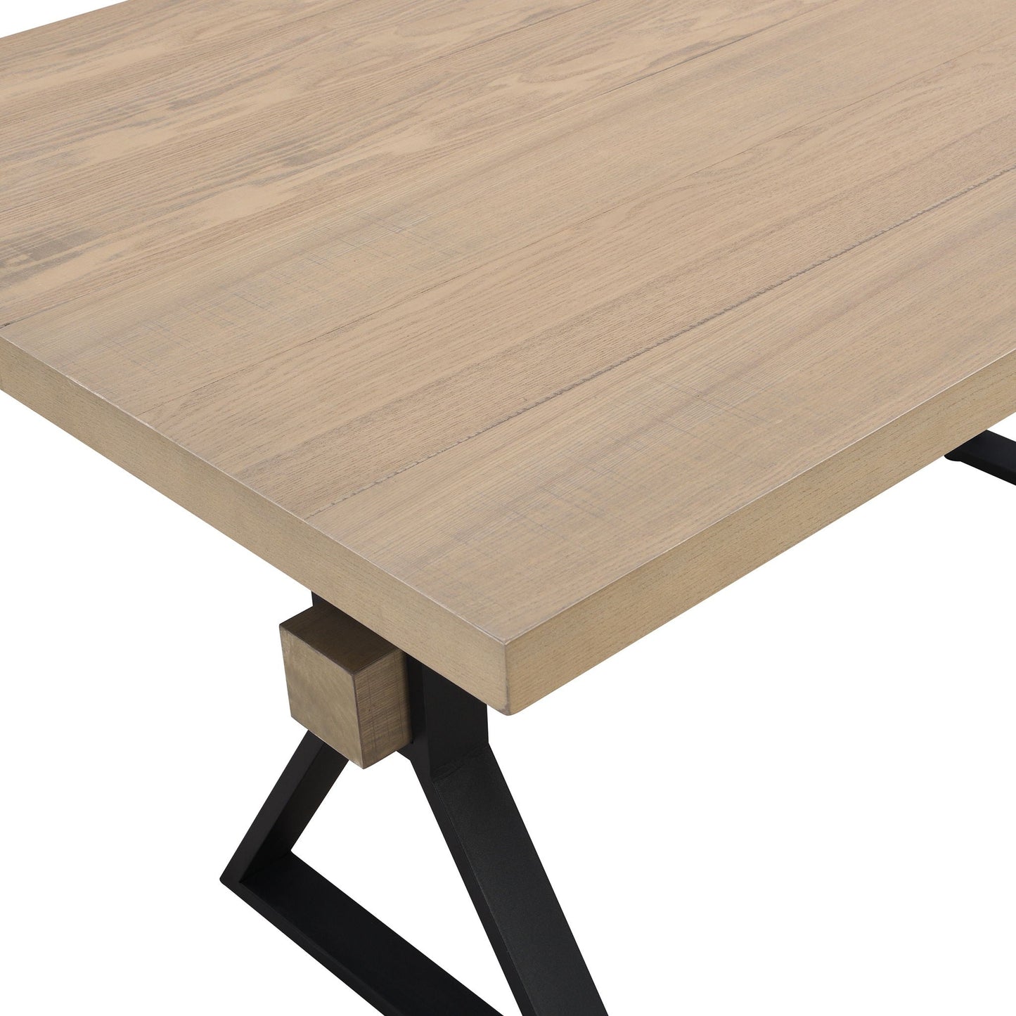Elevated Farmhouse Dining Table With X-Shaped Legs - Light Ash