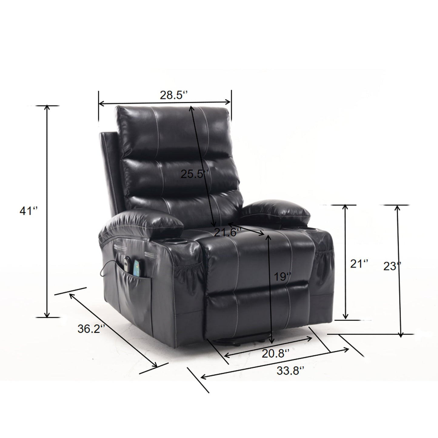 Large Electric Power Lift Recliner Chair Sofa with Massage and Heat
