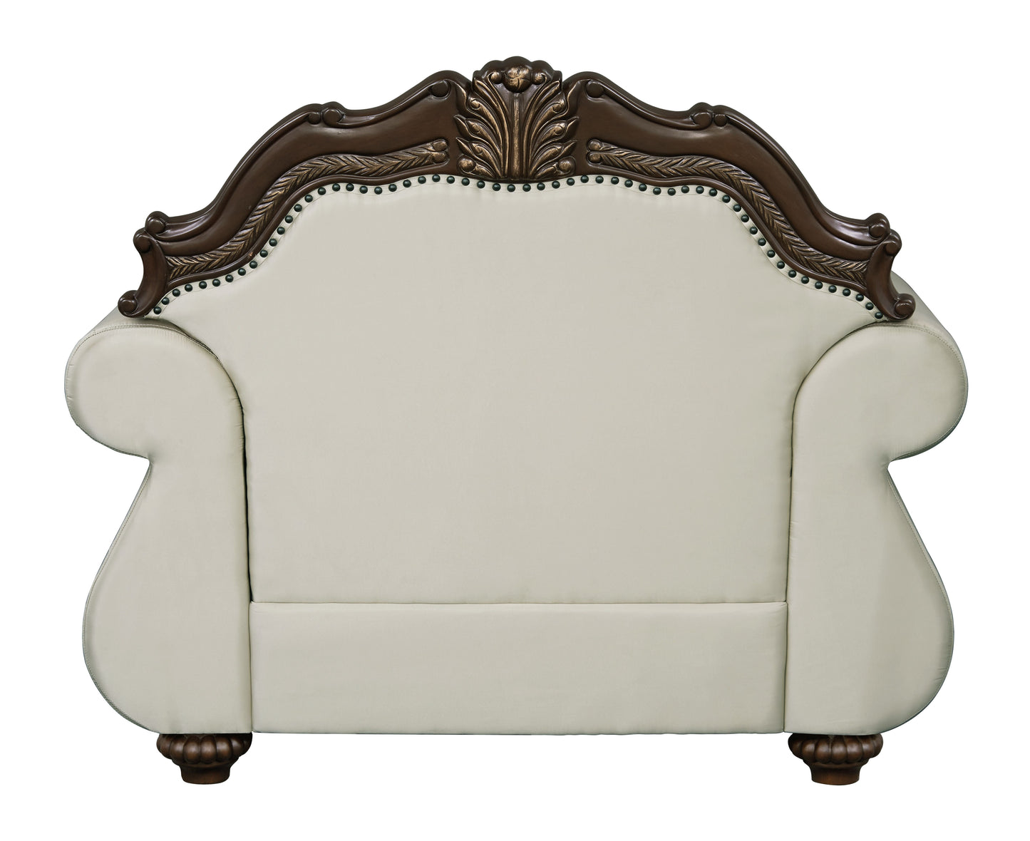 Pierce 2-Piece Traditional Living Room Set, Upholstered Loveseat and Accent Chair with Carved Wood Frame