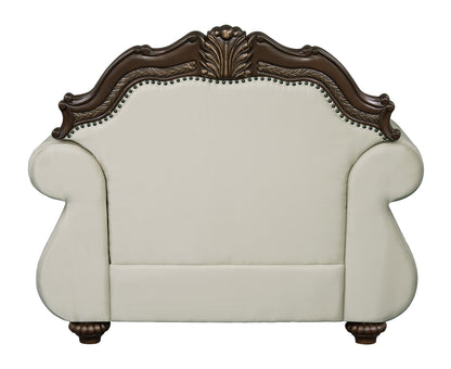 Pierce 2-Piece Traditional Living Room Set, Upholstered Loveseat and Accent Chair with Carved Wood Frame