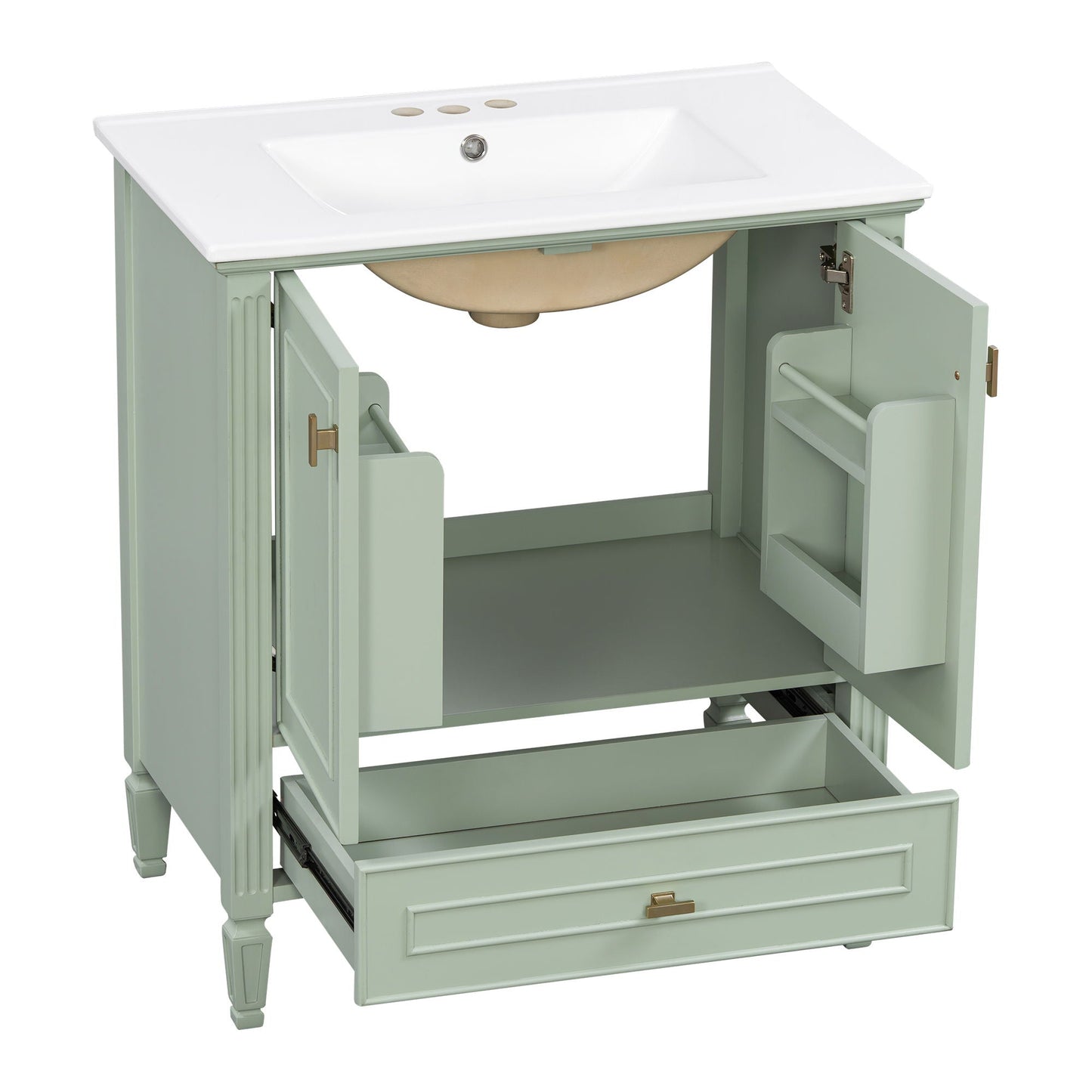 Freestanding Vanity With 1 Drawer & 2 Soft Close Doors With Door Mounted Storage