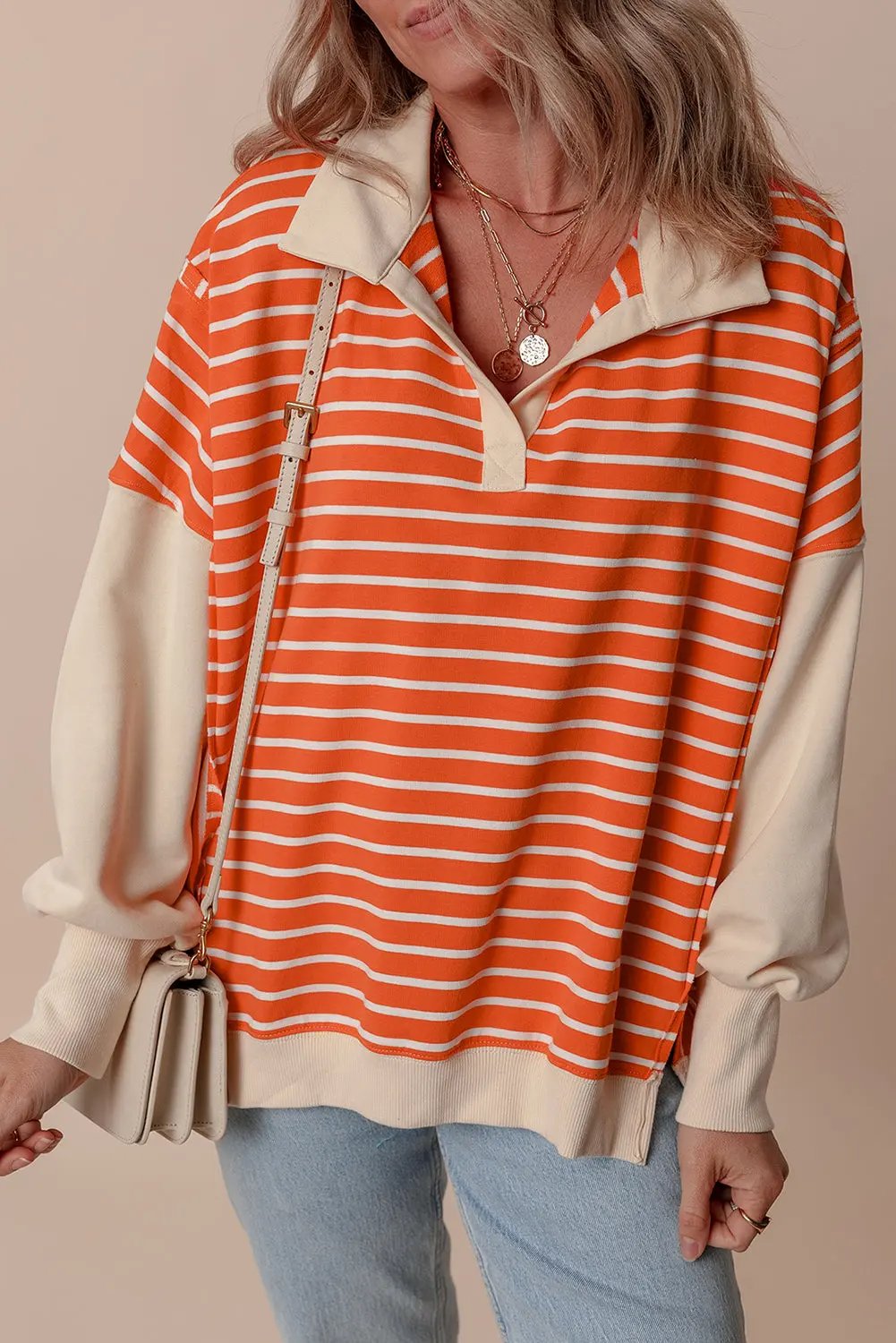 Women's Pullover Sweatshirt Women's Pullover - Color Block Striped - Casual Daily Sweatshirt