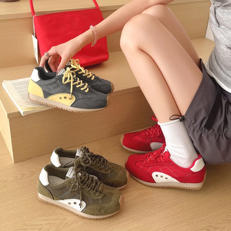 New Summer Women's German Trainer Shoes, Lace-Up Platform Height Increasing Versatile Casual Sneakers